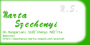 marta szechenyi business card